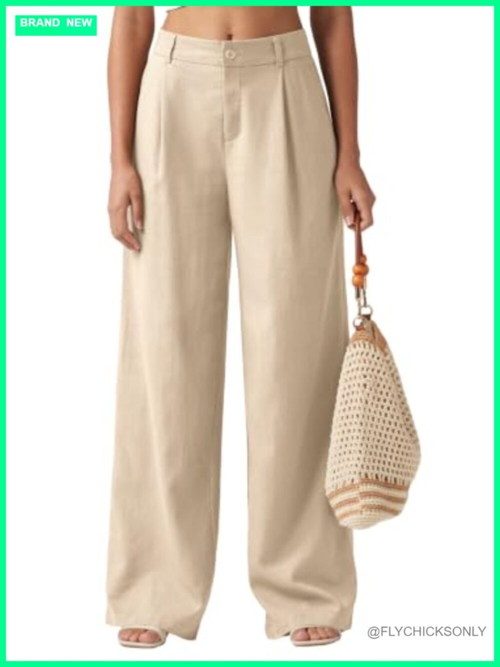 Women's Linen Wide Leg Palazzo Pants High Waisted Pleated